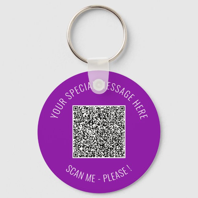 Chaveiro Código QR Informações sobre o seu presente de Chav (Frente)
