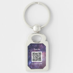 Chaveiro Código QR Logotipo comercial Galáxia de Espaço Pro