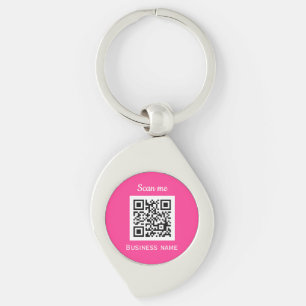 Chaveiro Código QR Logotipo comercial Magenta Rosa Quente G