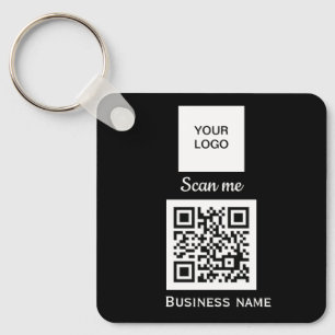 Chaveiro Código QR Logotipo comercial Personalizado preto K