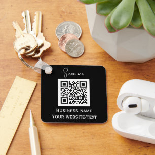 Chaveiro Código QR Logotipo comercial preto