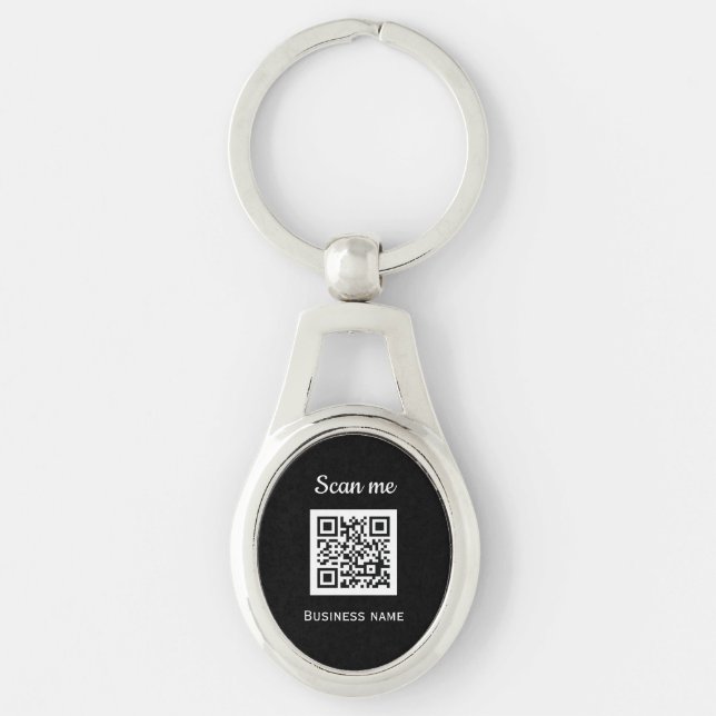 Chaveiro Código QR Logotipo comercial preto (Frente)