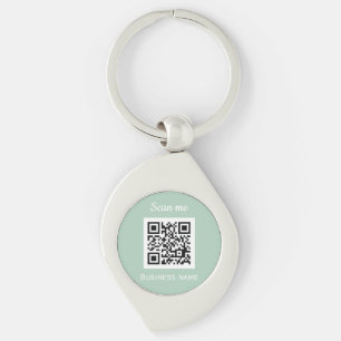 Chaveiro Código QR Logotipo comercial Verde Sage