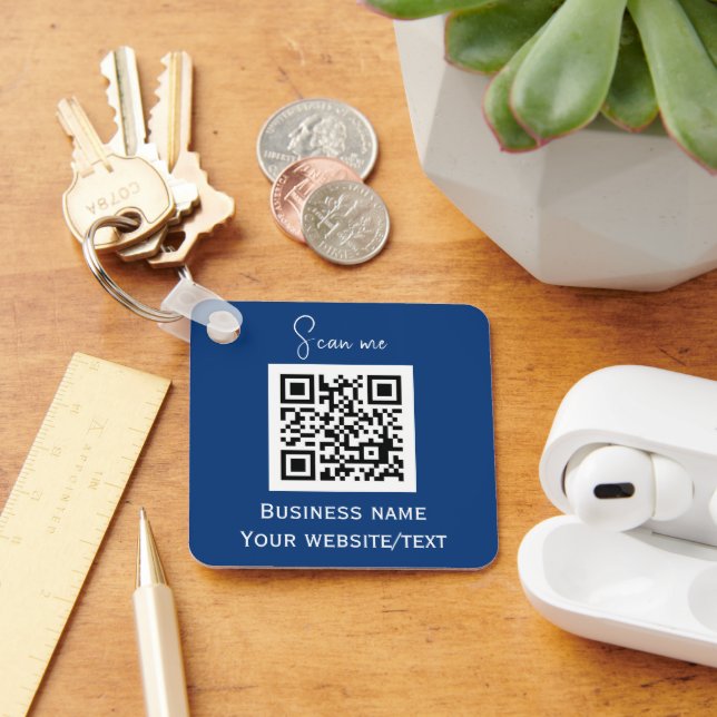 Chaveiro Código QR Logotipo profissional Azul (Mesa)