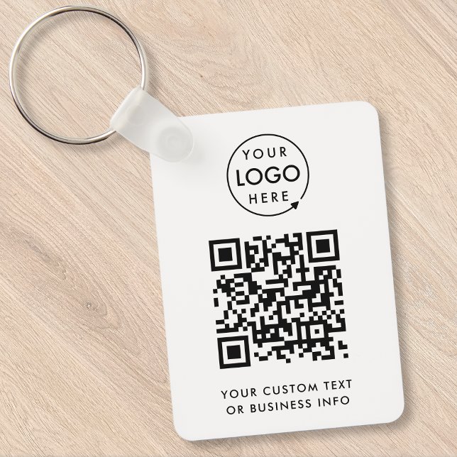Chaveiro Código QR | Logotipo profissional Branco simples (Criador carregado)