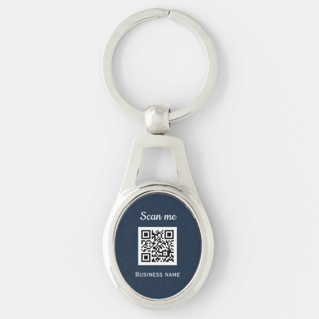Chaveiro Código QR Logotipo profissional Marinho azul (Frente)