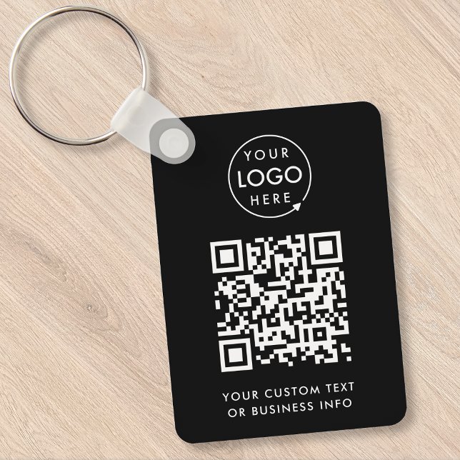 Chaveiro Código QR | Logotipo profissional preto simples (Criador carregado)