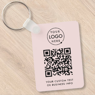 Chaveiro Código QR   Logotipo profissional Rosa Simples