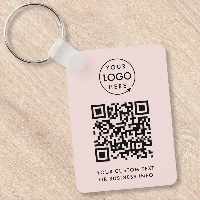 Chaveiro Código QR | Logotipo profissional Rosa Simples (Criador carregado)
