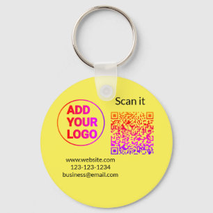 Chaveiro Código QR minimalista simples adicionar logotipo n