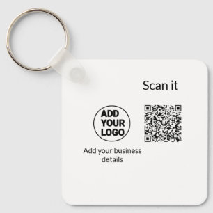 Chaveiro Código QR minimalista simples adicionar logotipo n