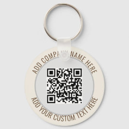Chaveiro Código QR Minimalista Simples Cinza Redondo Orçame