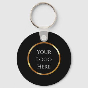 Chaveiro Código QR Mínimo Preto E Dourado