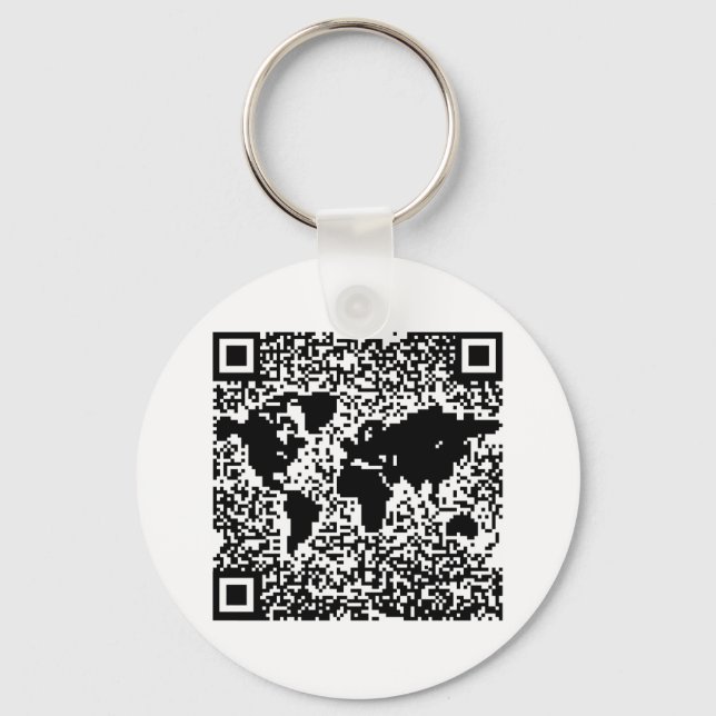 Chaveiro Código QR - O Mundo (Frente)