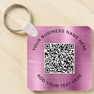 Chaveiro Código QR ou cor-de-rosa do Promocional de logotip