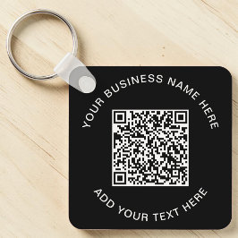 Chaveiro Código QR ou Promocional preto de logotipo