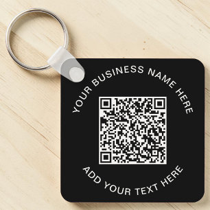 Chaveiro Código QR ou Promocional preto de logotipo