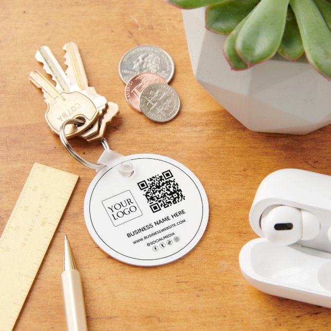 Chaveiro Código QR personalizado Logotipo comercial Site na (Mesa)
