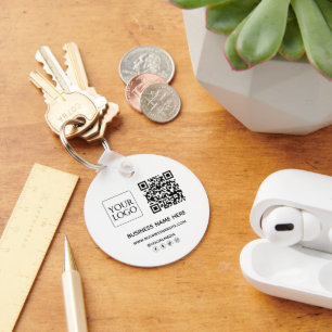 Chaveiro Código QR personalizado Logotipo comercial Site na