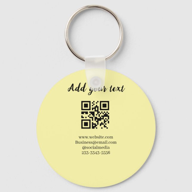 Chaveiro código QR personalizado simples adicione o texto d (Frente)