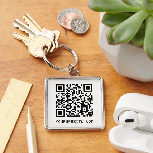 Chaveiro Código QR personalizável Link de sua página da Web (Mesa)