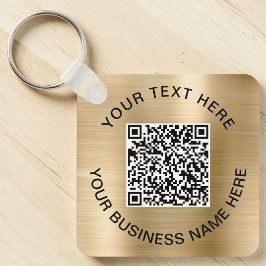 Chaveiro Código QR Promocional Dourado