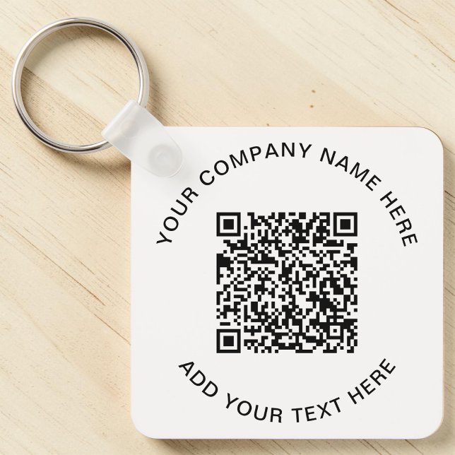 Chaveiro Código QR Promocional Moderno (Modern QR Code Promotional Keychain)