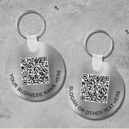 Chaveiro Código QR Promocional Prata Moderno