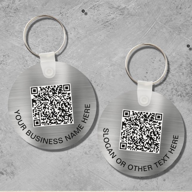 Chaveiro Código QR Promocional Prata Moderno (Criador carregado)