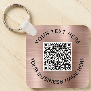 Chaveiro Código QR Promocional Rosa Dourado