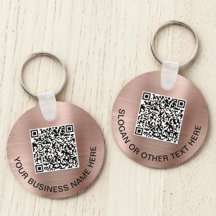 Chaveiro Código QR Promocional Rosa Dourado