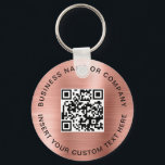Chaveiro Código QR Rosa-Blush - Negócios Modernos<br><div class="desc">O Chaveiro de negócios moderno do código QR cor-de-rosa-azul oferece uma maneira chique e prática de promover sua marca ou negócios. Com um código QR personalizável, ele permite que clientes ou clientes digitalizem e acessem rapidamente seu site, perfis de mídia social ou detalhes de contato. O fundo cor-de-rosa pincelado suave...</div>