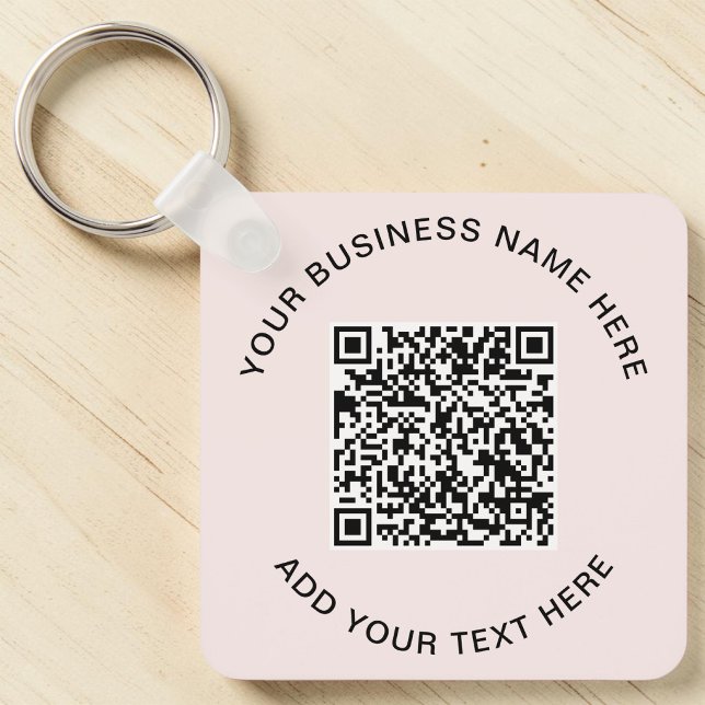 Chaveiro Código QR Rosa Promocional (Promotional Pink QR Code Keychain)