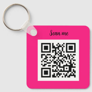 Chaveiro Código QR Rosa Quente Elegante Negócios