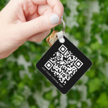 Código QR | Seu texto Black Modern Minimalist