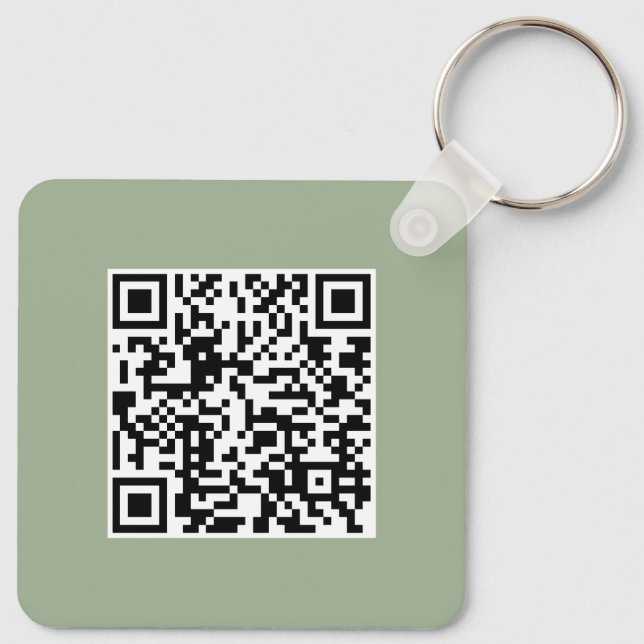 Chaveiro Código QR Verde Sage Moderno Promocional Empresari (Verso)