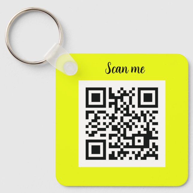 Chaveiro Código QR Yellow Elegante Neon Yellow Business (Frente)