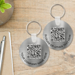 Chaveiro Códigos QR Promocionais Prata Personalizados 2