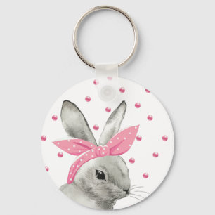 Chaveiro Coelhinho bonito com Arco rosa