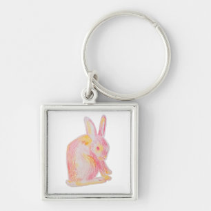 Chaveiro Coelhinho Bonito, Retirado Mão, Rosa