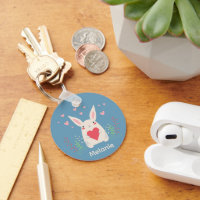 Coelhinho Branco Bonito Com Coração Personalizado