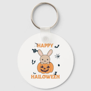 Chaveiro Coelhinho De Pumpkin Cute Bunnies Feliz Halloween