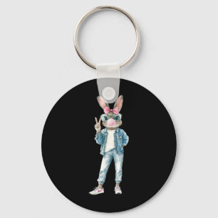 Chaveiro Coelhinho Engraçado Laço de Coquete Easter Tre