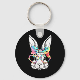 Chaveiro Coelho Bonito Rosto Cara Tie Dye Gles Garota Feliz