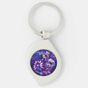 Chaveiro Coelho Coelho Floral Caprichoso Personalizado