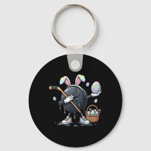 Chaveiro Coelho de Hockey Drip Engraçado para Crianças Home