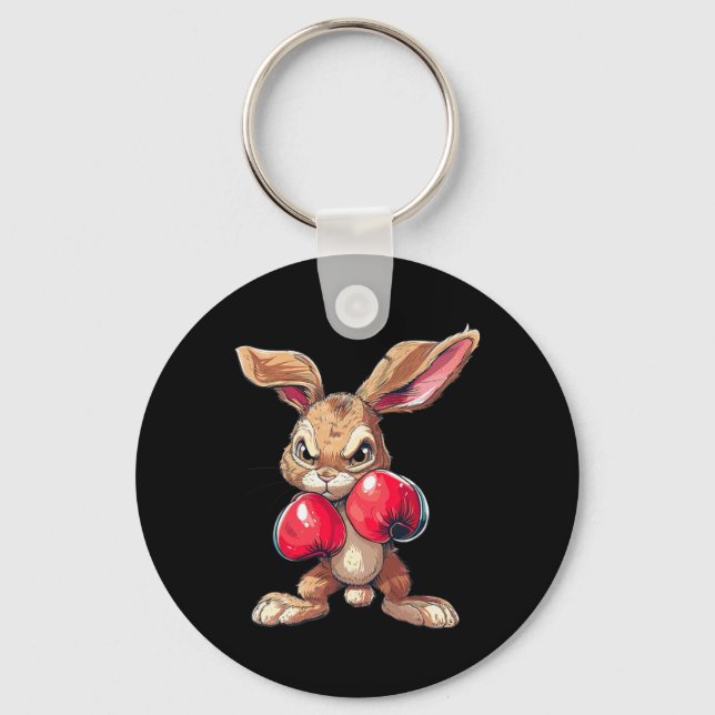 Chaveiro Coelho de Páscoa Bunny Boxer Boxe Kickboxing Artés (Frente)