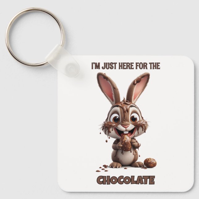 Chaveiro Coelho de Páscoa Engraçado – Design de Páscoa Fofo (Frente)
