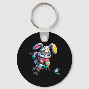 Chaveiro Coelho Feliz de Páscoa Hockey Rabbit Homens Mulher