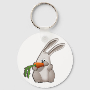 Chaveiro Coelho que come uma cenoura